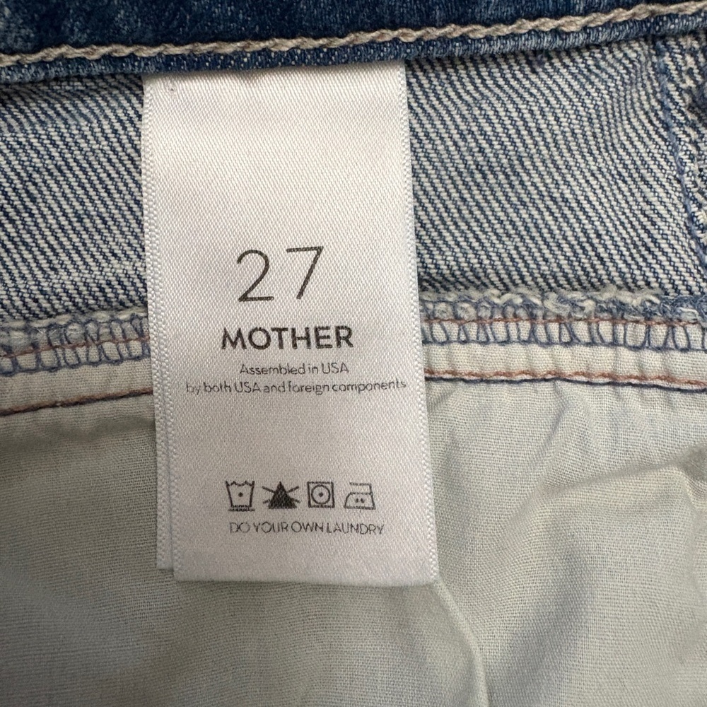 MOTHER The Dazzler Yoke Front Ankle Denim Jeans Wild Calling Blue Wash Size 27 - Picture 14 of 16